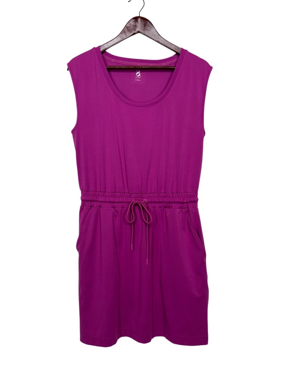 Lou & Grey Purple Luvstretch Sleeveless Scoop Neck Sporty Popover Pocket Dress